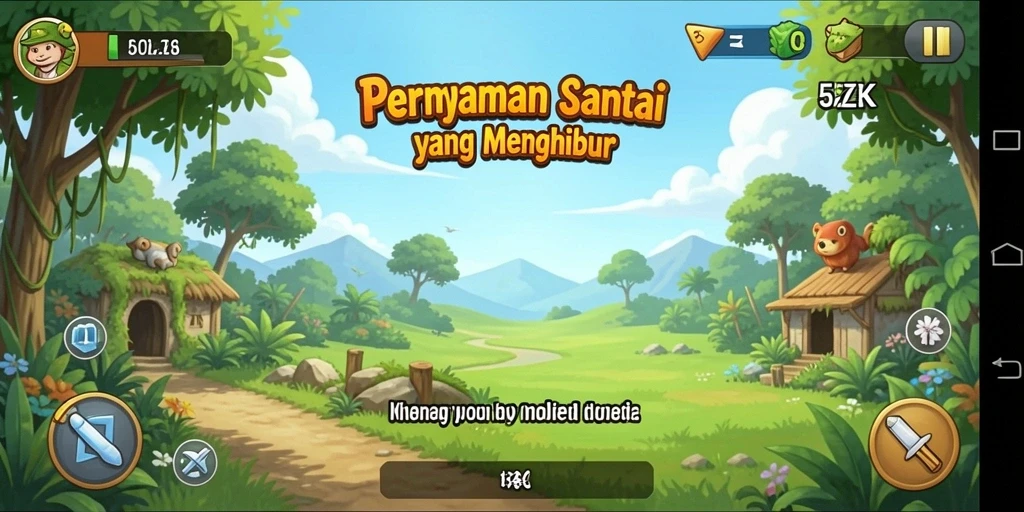 Tampilan gameplay 5ZK yang menyenangkan dan penuh warna.