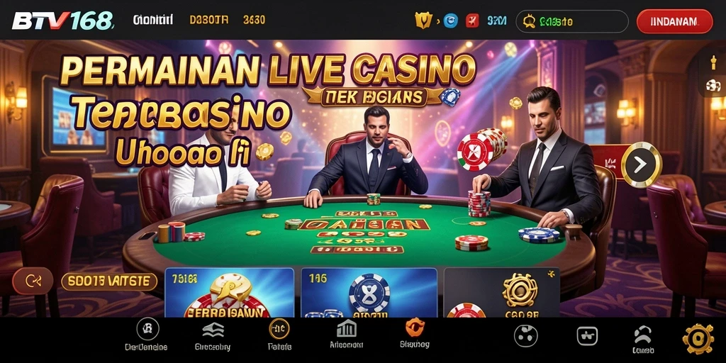 Tampilan menarik aplikasi BTV168 dengan dealer live yang menawan.