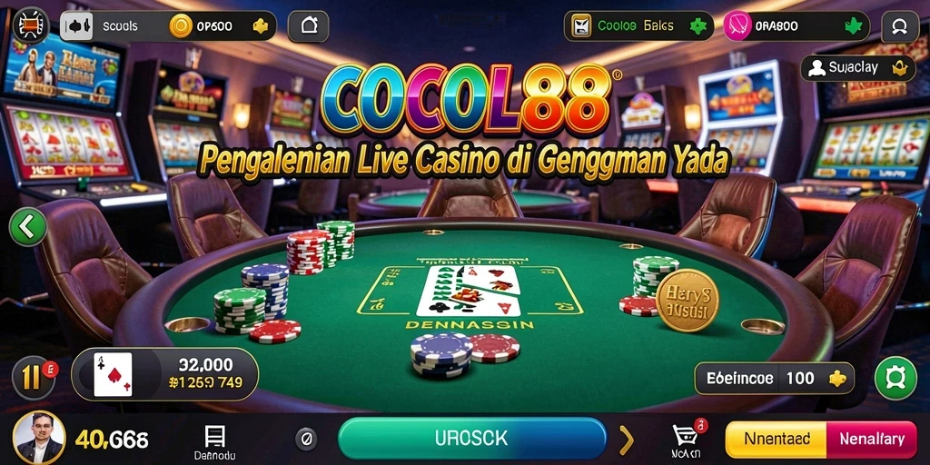 Screenshot gameplay COCOL88 menampilkan dealer langsung dan suasana kasino yang menegangkan.