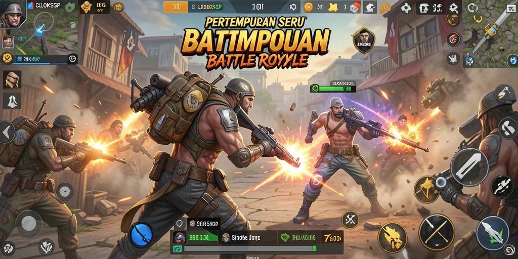 Gameplay seru COLOKSGP dengan strategi Battle Royale intens.