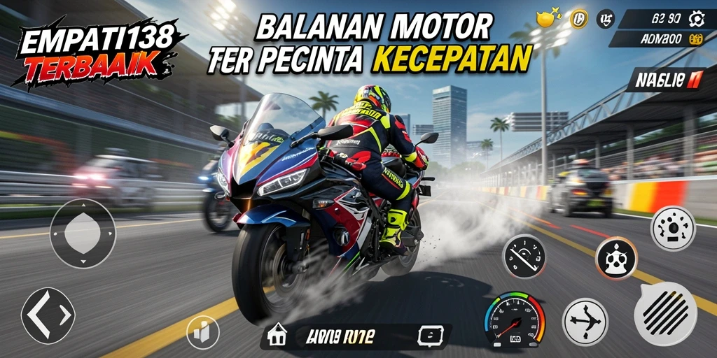 Tampilan gameplay seru balapan motor di EMPATI138.