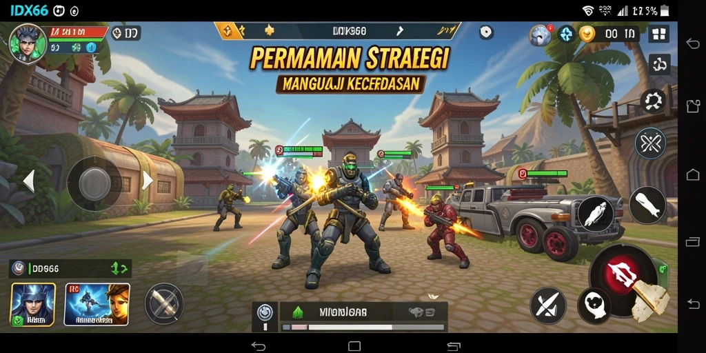 Tampilan menarik dari gameplay strategi IDX66.