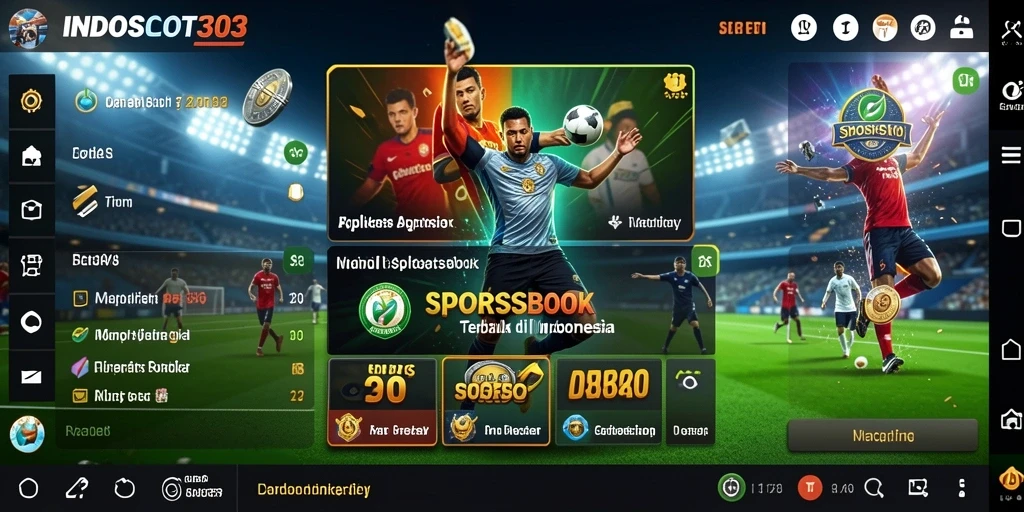 Tampilan screenshot gameplay INDOSLOT303 dengan antarmuka Sportsbook menarik.