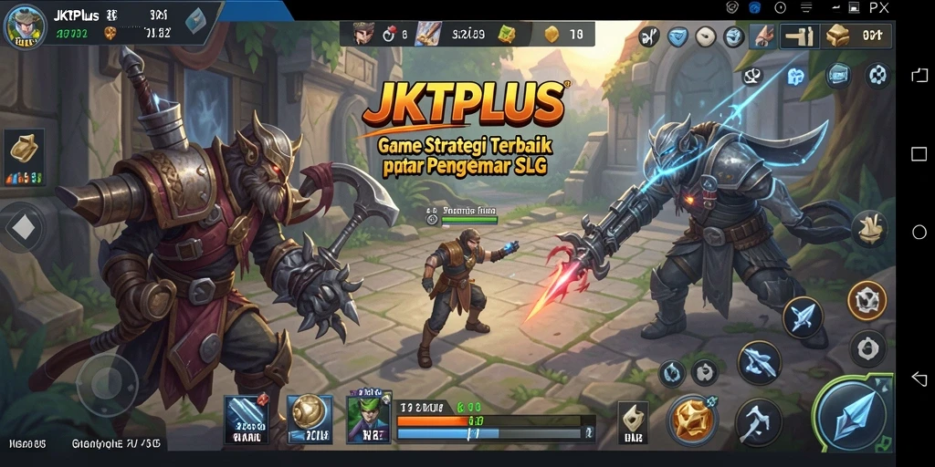 Tangkapan layar gameplay JKTPLUS yang menampilkan pertempuran strategi.