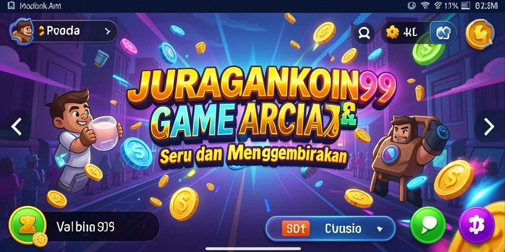 Screenshot utama JURAGANKOIN99 menampilkan gameplay Arcade yang seru.