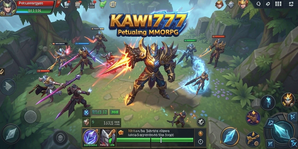 Screenshot gameplay KAWI777 yang menunjukkan aksi seru dalam MMORPG.