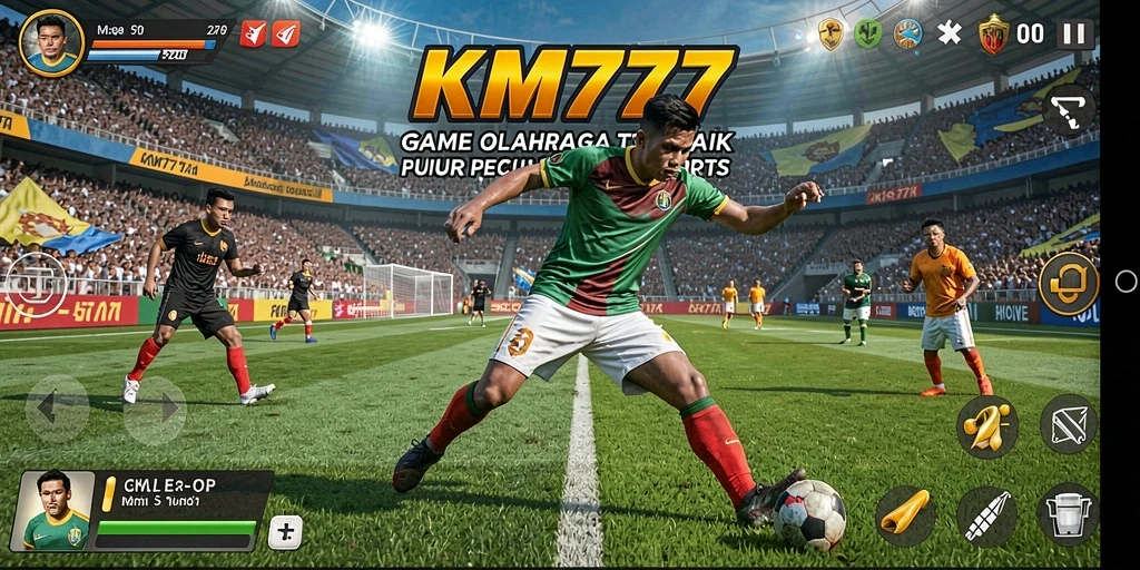 Tangkapan layar gameplay KM777 yang sangat mendebarkan dan penuh aksi olahraga.