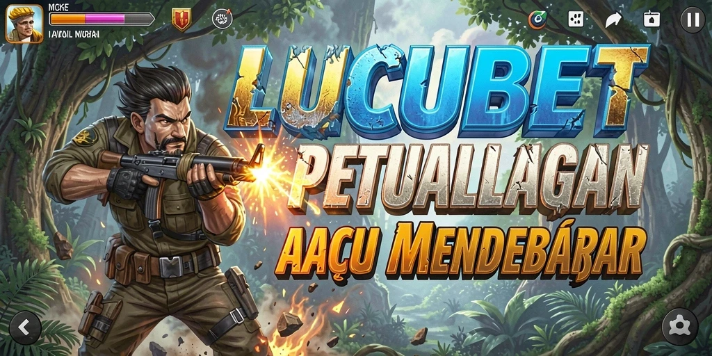 Screenshot gameplay LUCUBET menunjukkan pertempuran seru dan dramatis.