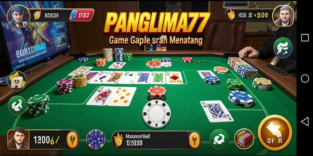 Screenshot PANGLIMA77 menampilkan momen seru dalam permainan Gaple.