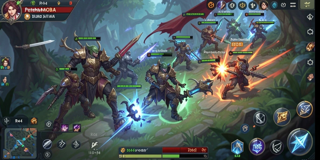 Gameplay seru di RR44 dengan karakter unik dan arena dinamis.