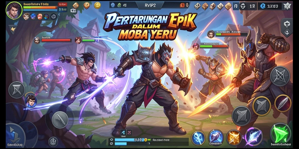Tampilan gameplay seru dalam pertempuran tim di RVIP2.