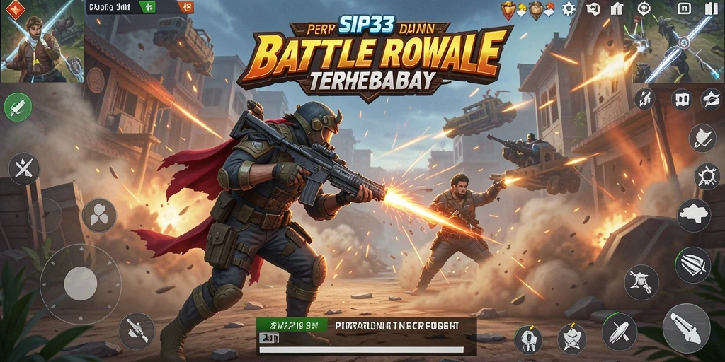 Screenshot SIP33 menampilkan pertempuran seru dalam mode Battle Royale.