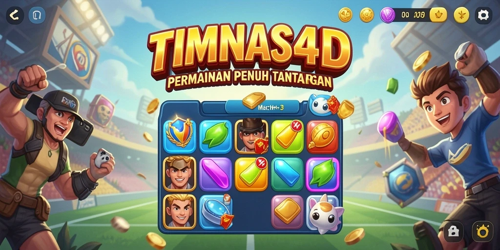 Tangkapan layar TIMNAS4D menampilkan momen seru permainan Match-3.