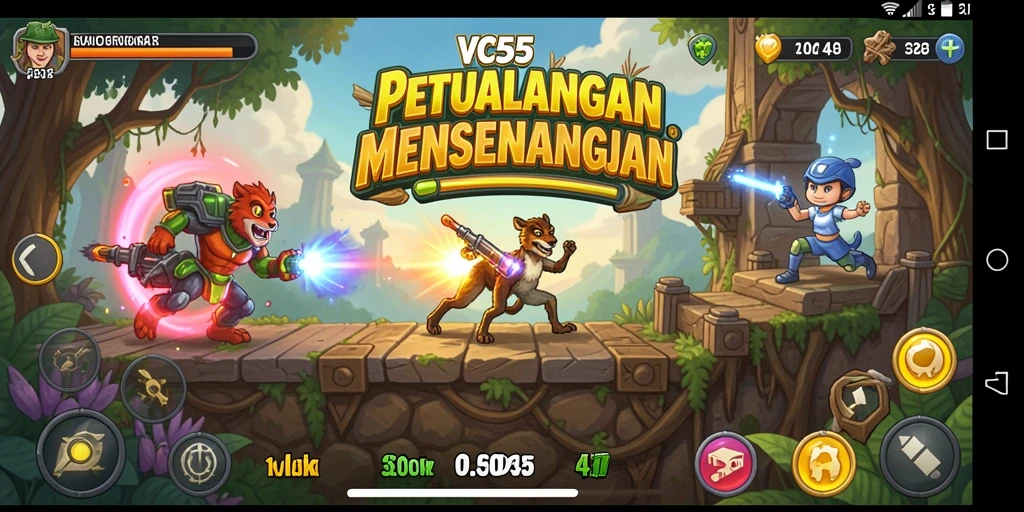 Tampilan menarik dari gameplay <strong>VC55</strong> yang penuh warna dan ceria.